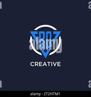 BQ monogram logo with triangle shape and circle design vector Stock Vector