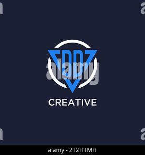 DD monogram logo with triangle shape and circle design vector Stock Vector