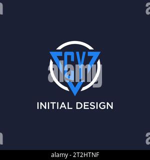 CY monogram logo with triangle shape and circle design vector Stock Vector