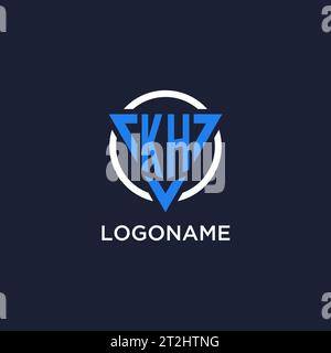 KH monogram logo with triangle shape and circle design vector Stock Vector