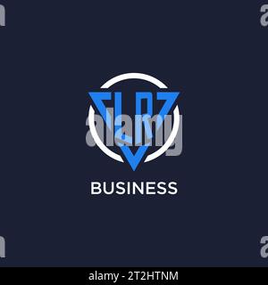 LR monogram logo with triangle shape and circle design vector Stock Vector