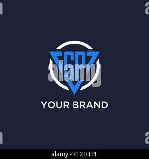 GP monogram logo with triangle shape and circle design vector Stock Vector