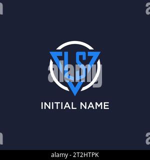 LS monogram logo with triangle shape and circle design vector Stock Vector