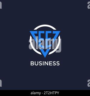 EE monogram logo with triangle shape and circle design vector Stock Vector