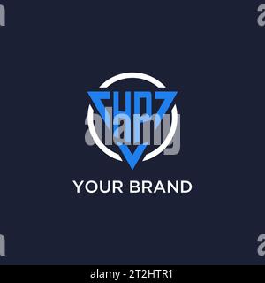HP monogram logo with triangle shape and circle design vector Stock Vector