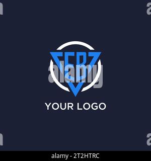 EB monogram logo with triangle shape and circle design vector Stock Vector