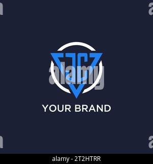 JC monogram logo with triangle shape and circle design vector Stock Vector