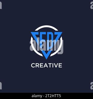 FD monogram logo with triangle shape and circle design vector Stock Vector