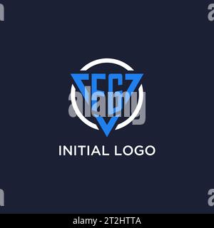 FG monogram logo with triangle shape and circle design vector Stock Vector