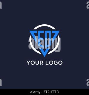 EO monogram logo with triangle shape and circle design vector Stock Vector