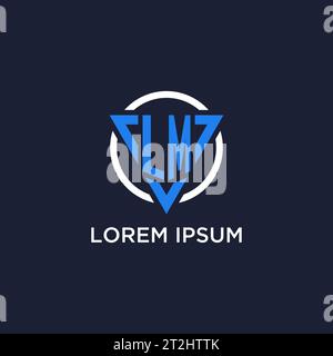 LM monogram logo with triangle shape and circle design vector Stock Vector
