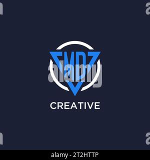 MD monogram logo with triangle shape and circle design vector Stock Vector