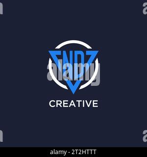 ND monogram logo with triangle shape and circle design vector Stock Vector