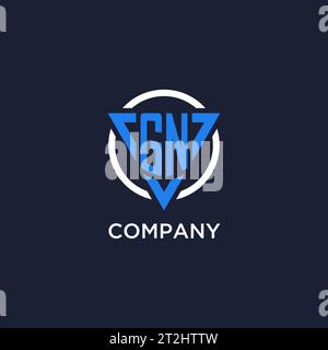 GN monogram logo with triangle shape and circle design vector Stock Vector
