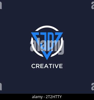 JD monogram logo with triangle shape and circle design vector Stock Vector