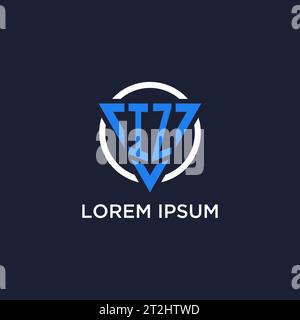 IZ monogram logo with triangle shape and circle design vector Stock Vector