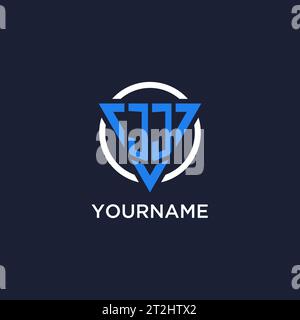 JJ monogram logo with triangle shape and circle design vector Stock Vector