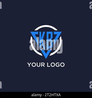 KB monogram logo with triangle shape and circle design vector Stock Vector