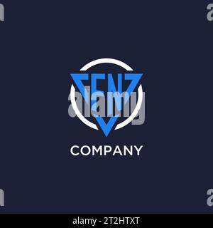 FN monogram logo with triangle shape and circle design vector Stock Vector