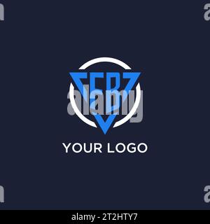 FB monogram logo with triangle shape and circle design vector Stock Vector