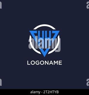 HH monogram logo with triangle shape and circle design vector Stock Vector