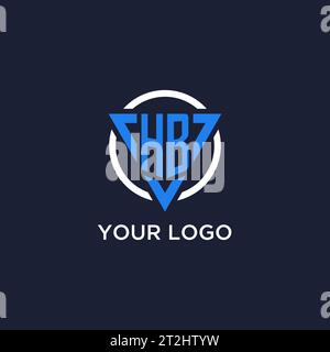 HB monogram logo with triangle shape and circle design vector Stock Vector