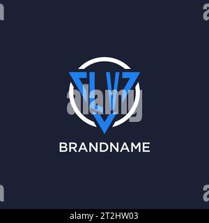 LV monogram logo with triangle shape and circle design vector Stock Vector