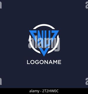 NU monogram logo with triangle shape and circle design vector Stock Vector