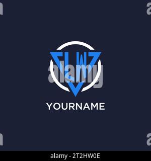LW monogram logo with triangle shape and circle design vector Stock Vector