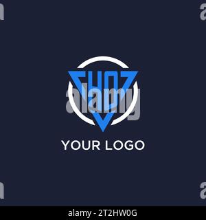 HO monogram logo with triangle shape and circle design vector Stock Vector