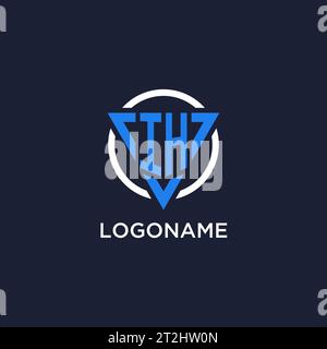 IH monogram logo with triangle shape and circle design vector Stock Vector
