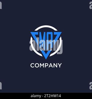MA monogram logo with triangle shape and circle design vector Stock Vector