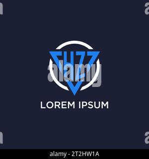 HZ monogram logo with triangle shape and circle design vector Stock Vector