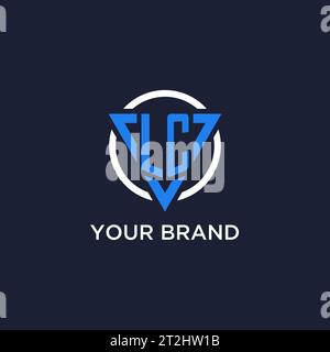 LC monogram logo with triangle shape and circle design vector Stock Vector