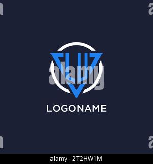 LU monogram logo with triangle shape and circle design vector Stock Vector