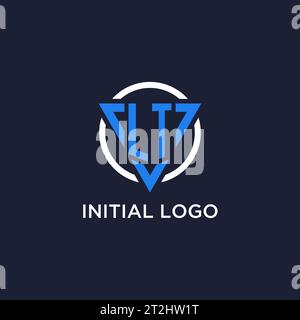 LT monogram logo with triangle shape and circle design vector Stock Vector