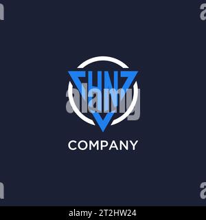 HN monogram logo with triangle shape and circle design vector Stock Vector