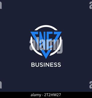 NE monogram logo with triangle shape and circle design vector Stock Vector