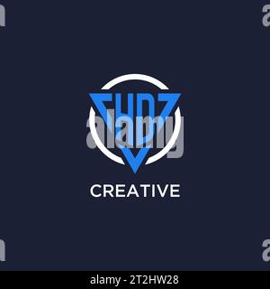 HD monogram logo with triangle shape and circle design vector Stock Vector