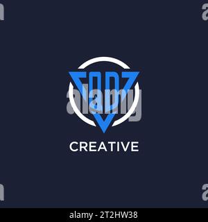QD monogram logo with triangle shape and circle design vector Stock Vector