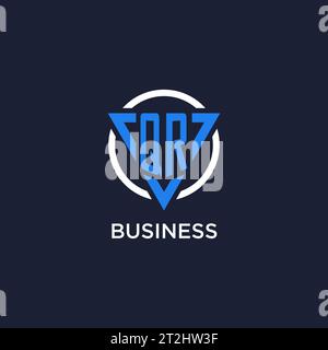 QR monogram logo with triangle shape and circle design vector Stock Vector
