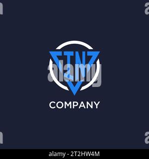 IN monogram logo with triangle shape and circle design vector Stock Vector