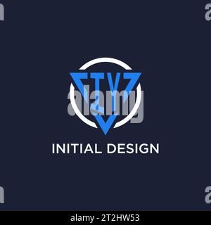 IY monogram logo with triangle shape and circle design vector Stock Vector