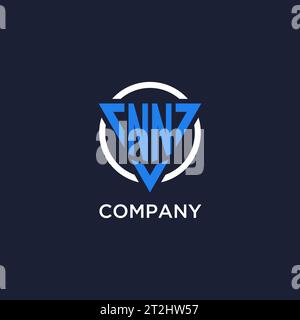 NN monogram logo with triangle shape and circle design vector Stock Vector