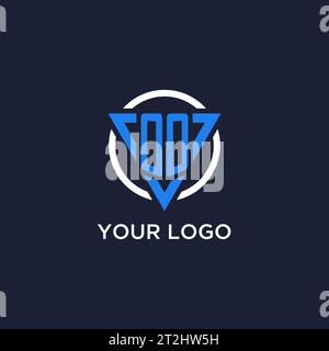 OO monogram logo with triangle shape and circle design vector Stock Vector