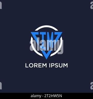 IM monogram logo with triangle shape and circle design vector Stock Vector