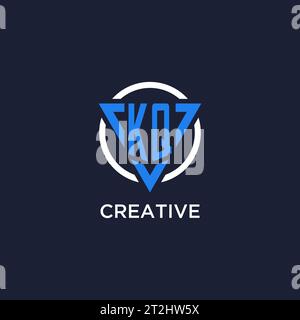 KQ monogram logo with triangle shape and circle design vector Stock Vector