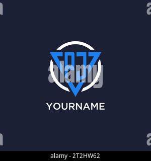 PJ monogram logo with triangle shape and circle design vector Stock Vector