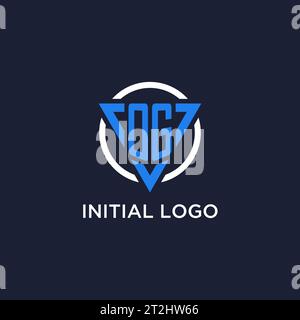 OG monogram logo with triangle shape and circle design vector Stock Vector