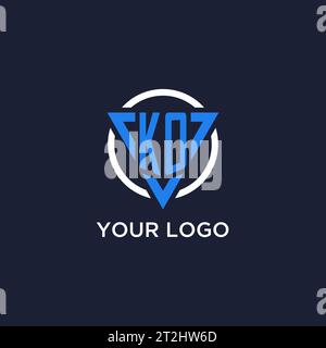 KO monogram logo with triangle shape and circle design vector Stock Vector